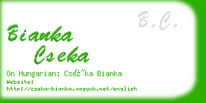 bianka cseka business card